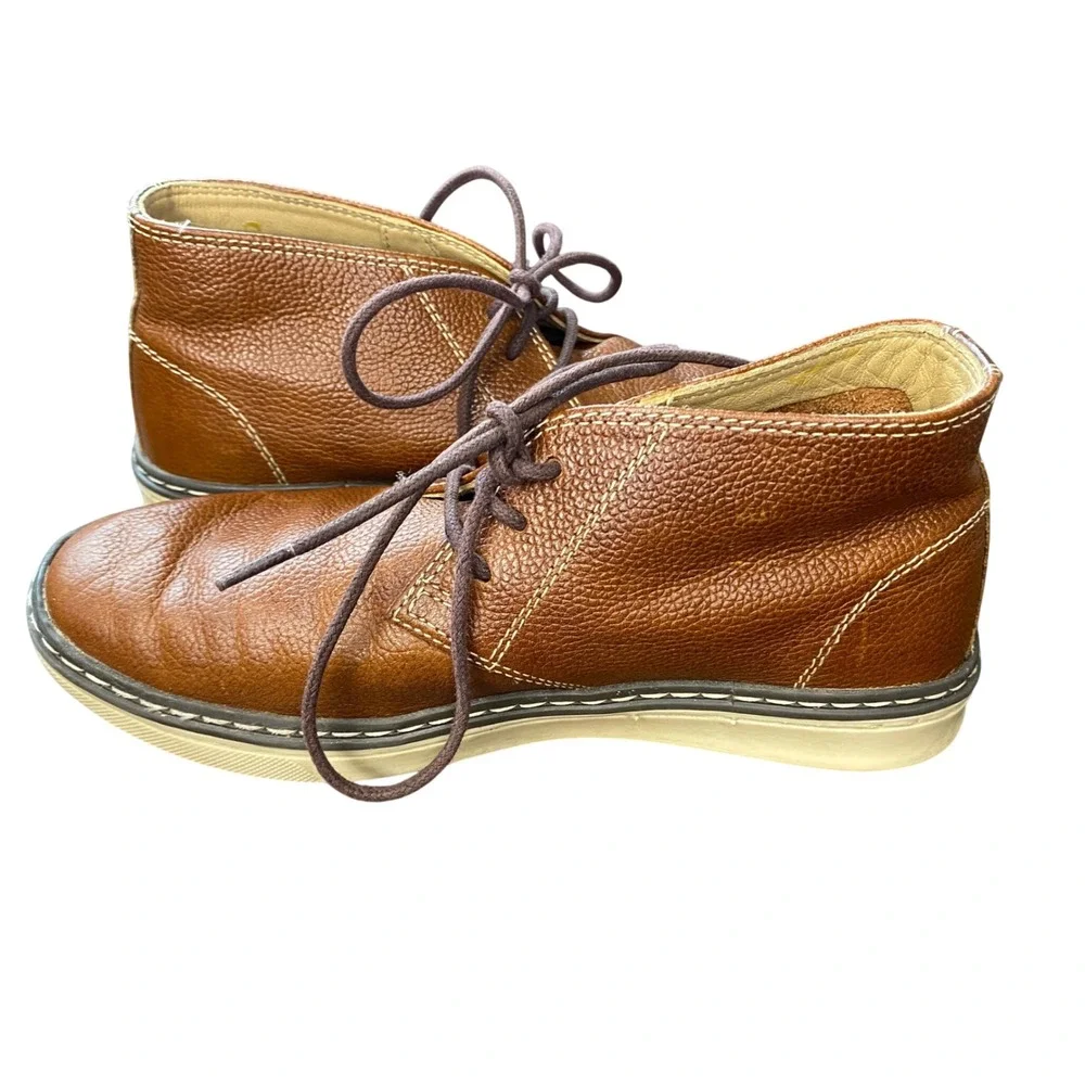 Johnston & Murphy Boys‎ Brown Leather Chukka Desert Boots Size 1 M 28-3852